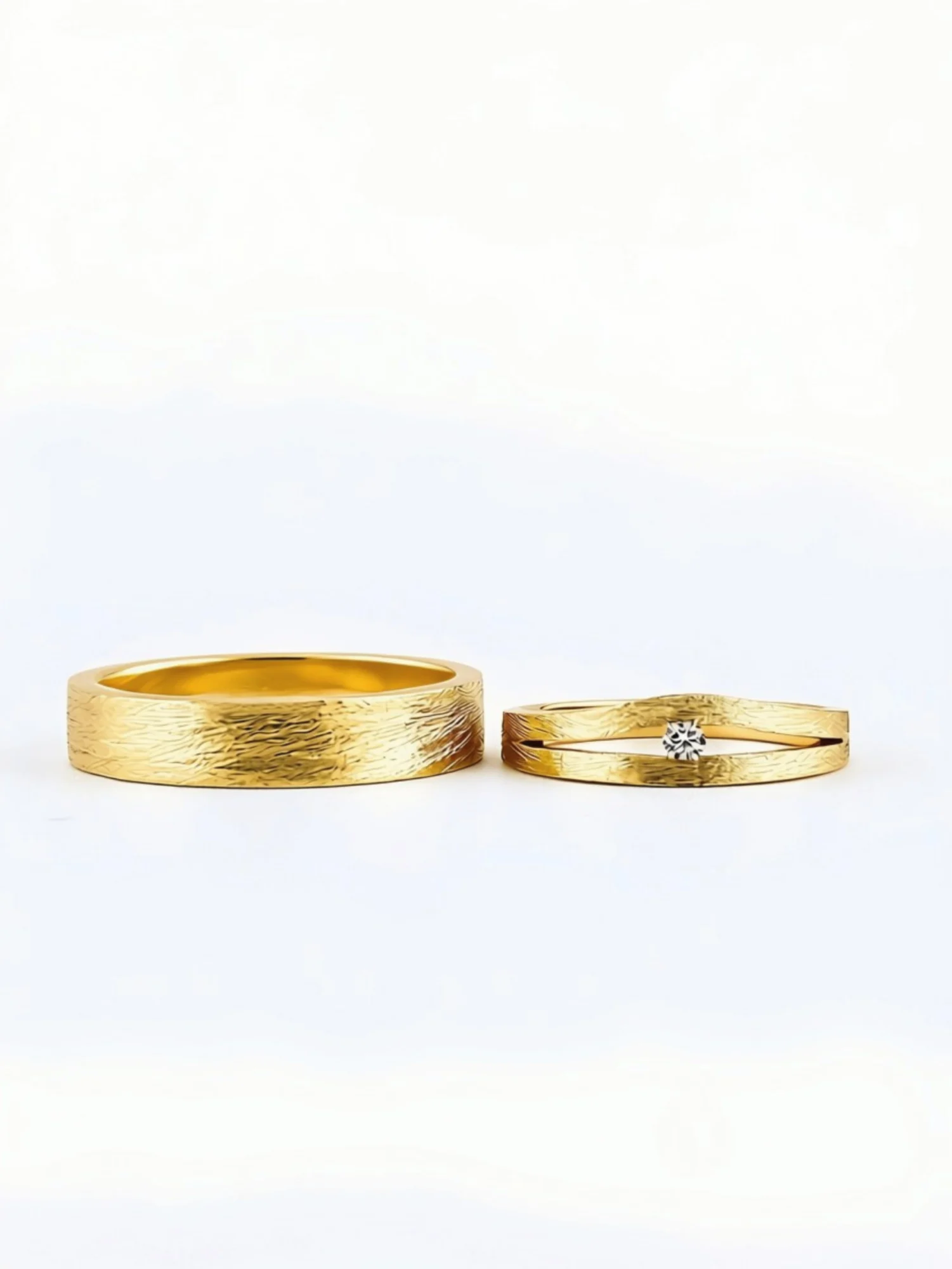 Nhẫn Cưới Ánh Lụa - Silk Matte White Gold Wedding Bands
